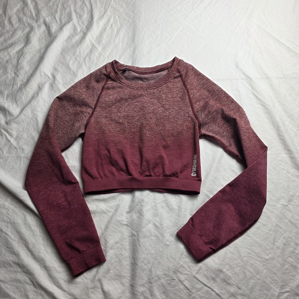 gymshark women's shirt adapt cropped long sleeve ombre